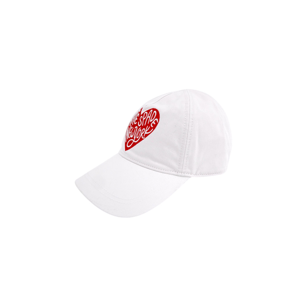 KATE SPADE New York Heart Script Baseball Cap in White - Picture 6 of 12